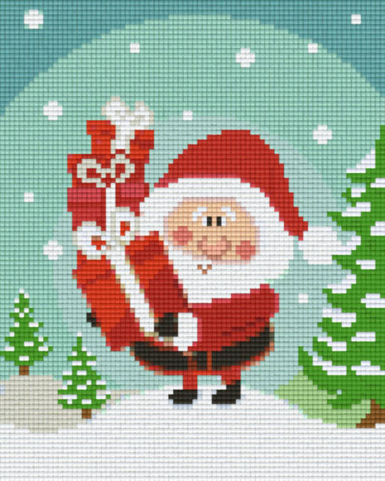 Santa With Gifts Four [4] Baseplate Pixelhobby Mini Mosaic Art Kit